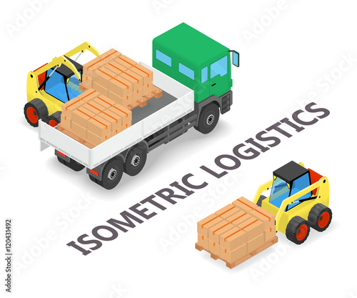 Process of loading the trucks with a forklift