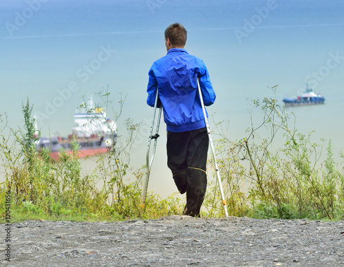 one-legged disabled person