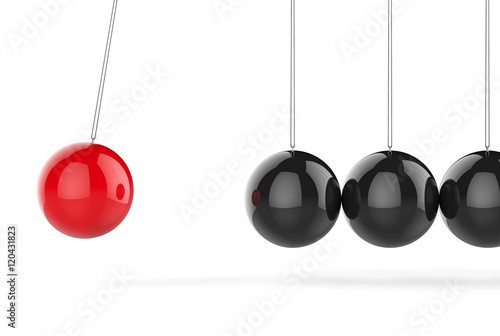 3D Isolated Pendulum Balls Ilustration. Business Teamwork Concept