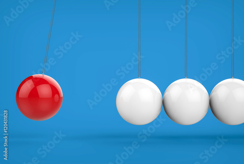 3D Isolated Pendulum Balls Ilustration. Business Teamwork Concept