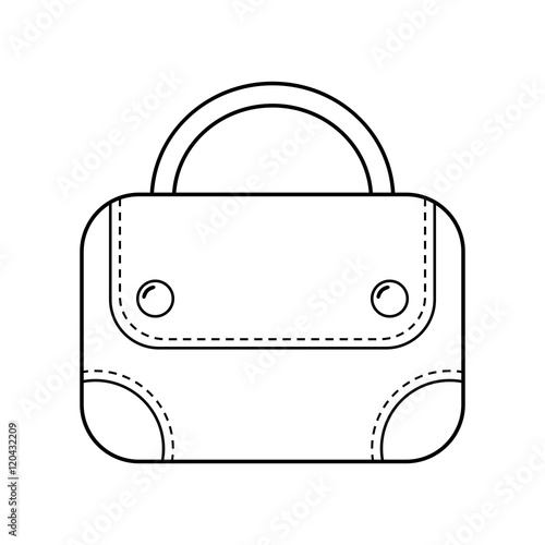 Hand bag isolated. Linear flat icon, object. Fashion accessory