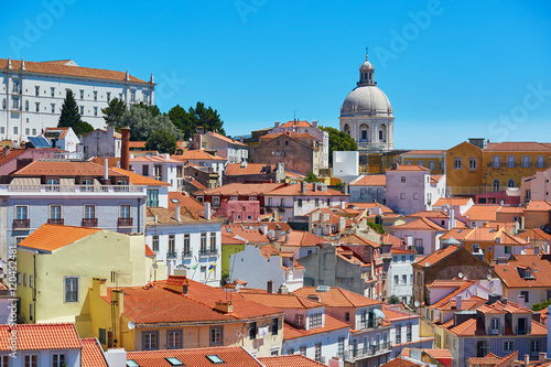 Aerial scenic view of central Lisbon