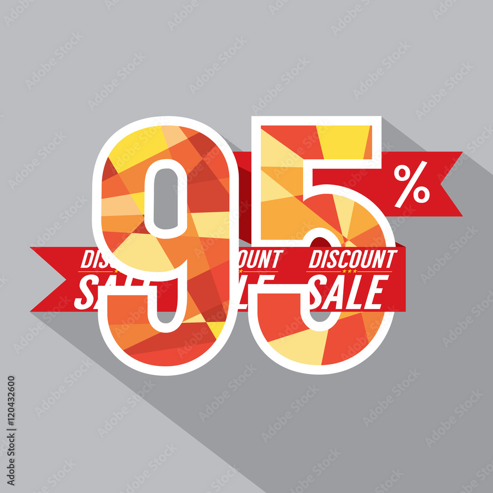 Discount 95 Percent Off Vector Illustration
