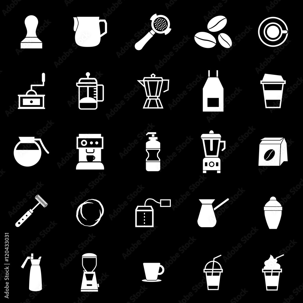 Barista icon on black background Barista icon on black background