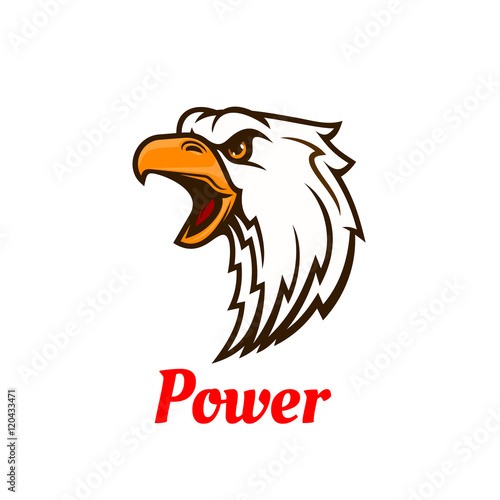 Screaming eagle head symbol for tattoo design