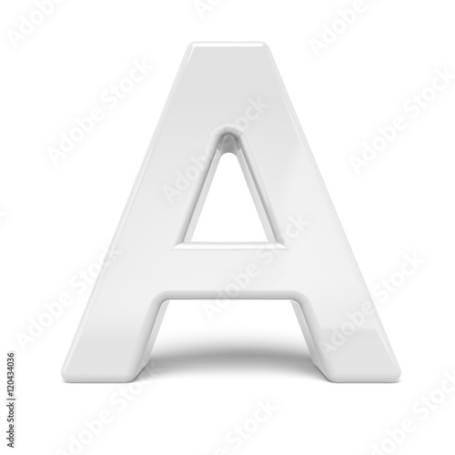 3D rendering white letter A