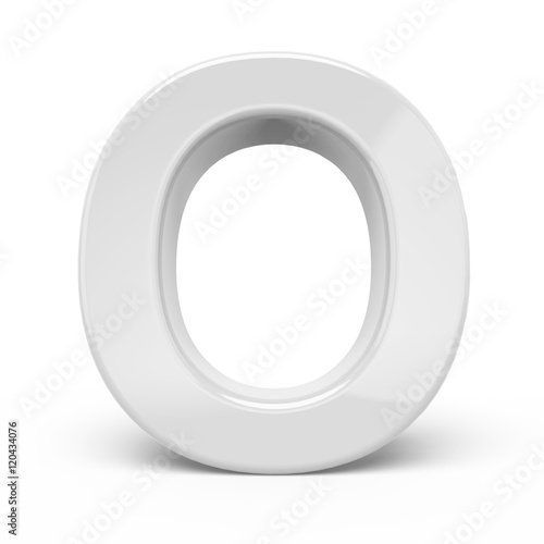 3D rendering white letter O
