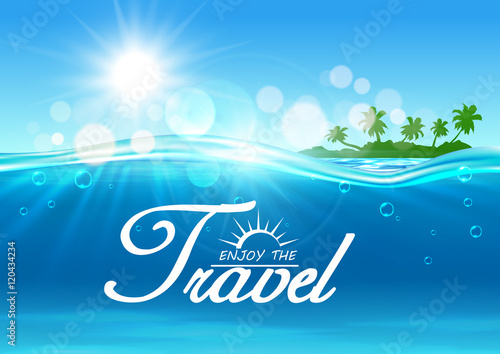 Enjoy Travel poster. Summer vacation banner