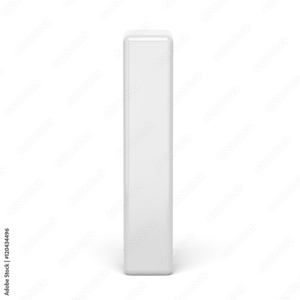 3D rendering white letter I