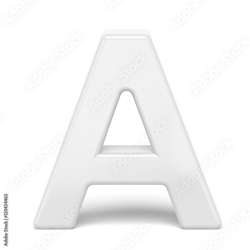 3D rendering white letter A