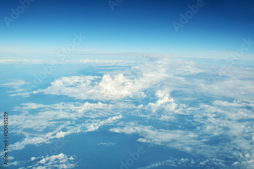 clouds view from the window of an airplane flying in the clouds © sakura28