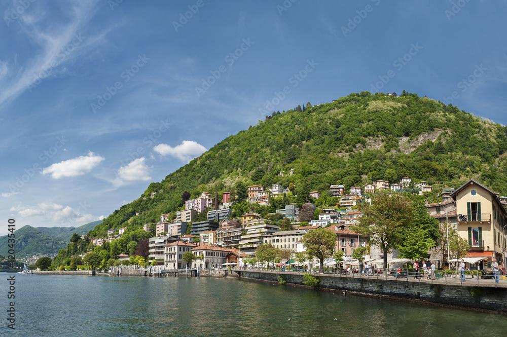Panoramic view of Como lake, Italy