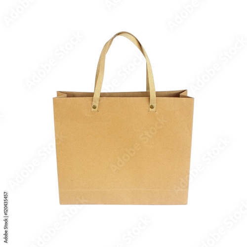 Paper bag on white background.