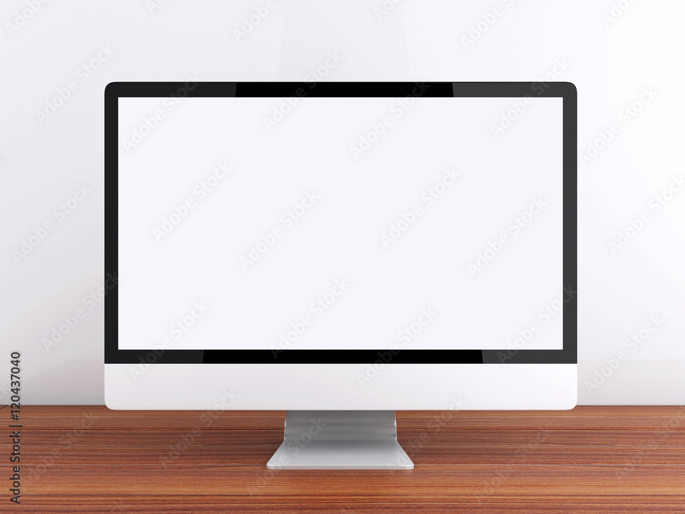 3d desktop with computer. Mock up 3d desktop with computer. Mock up