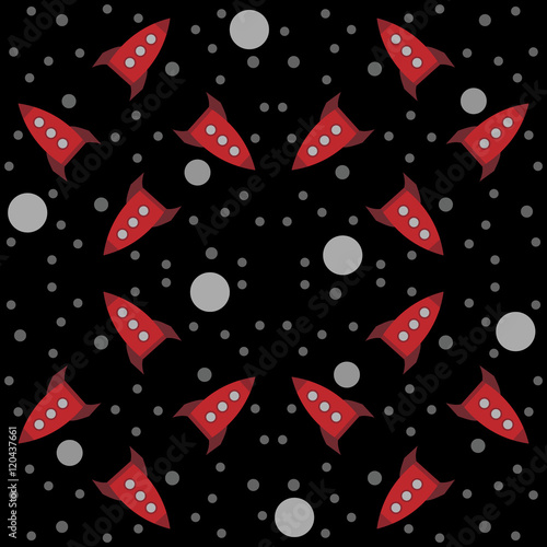 Cartoon retro on black background - seamless texture.