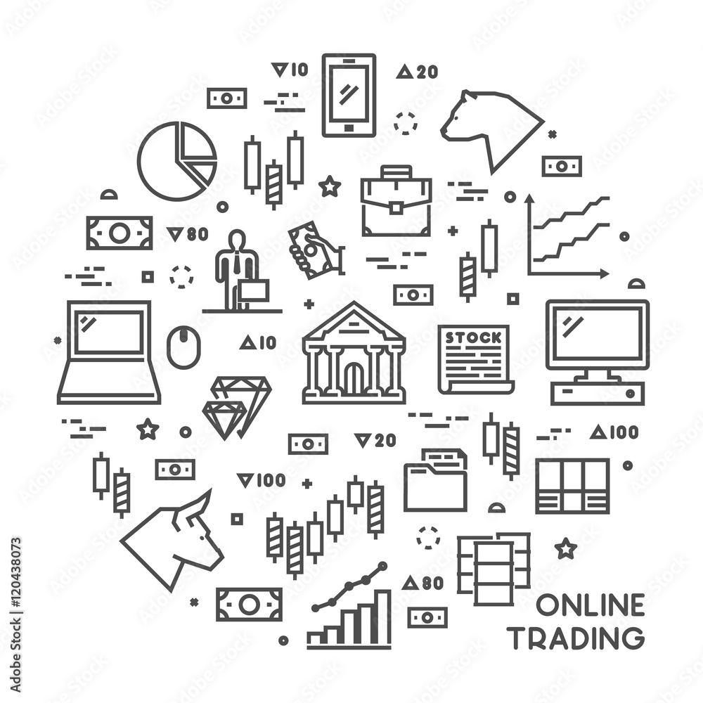 Round line concept for online trading Round line concept for online trading