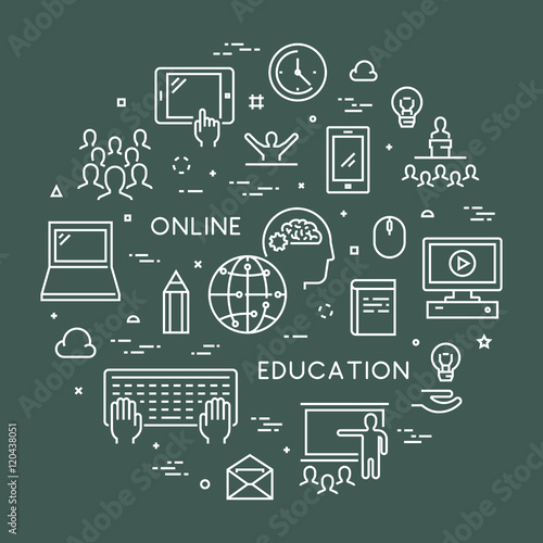 Vector line concept for online university