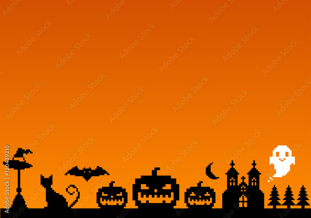 8bitハロウィンイラスト背景 Stock Vector Adobe Stock