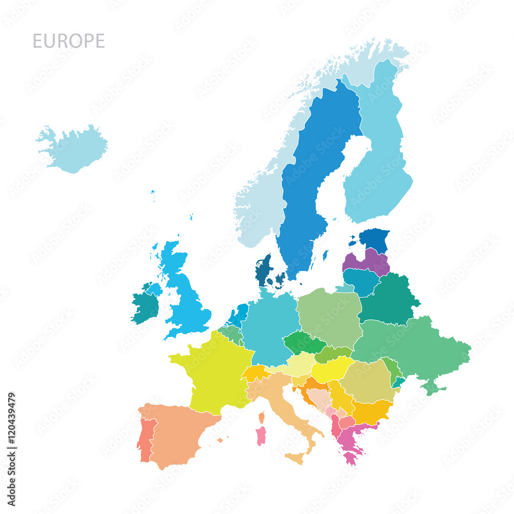 Fototapeta premium Map of Europe continent