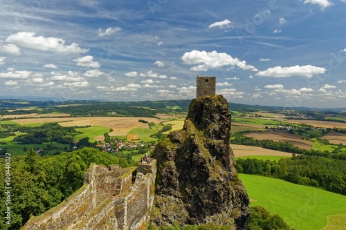 Ruins of medieval gothic castle Trosky photo