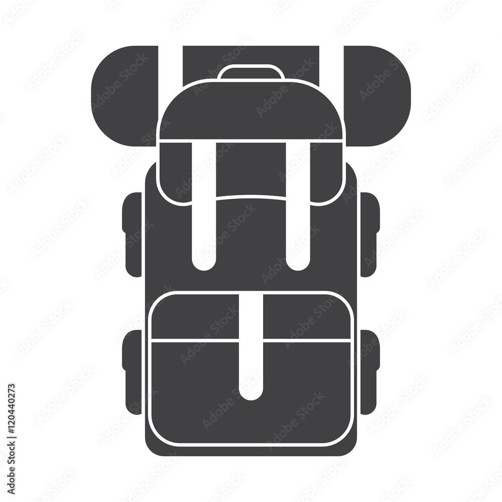 Tourist hiker backpack icon. Adventure traveler backpacker rucksack outline  pictogram for web an applications. Vector backpack silhouette isolated on  white background. Stock-Vektorgrafik | Adobe Stock