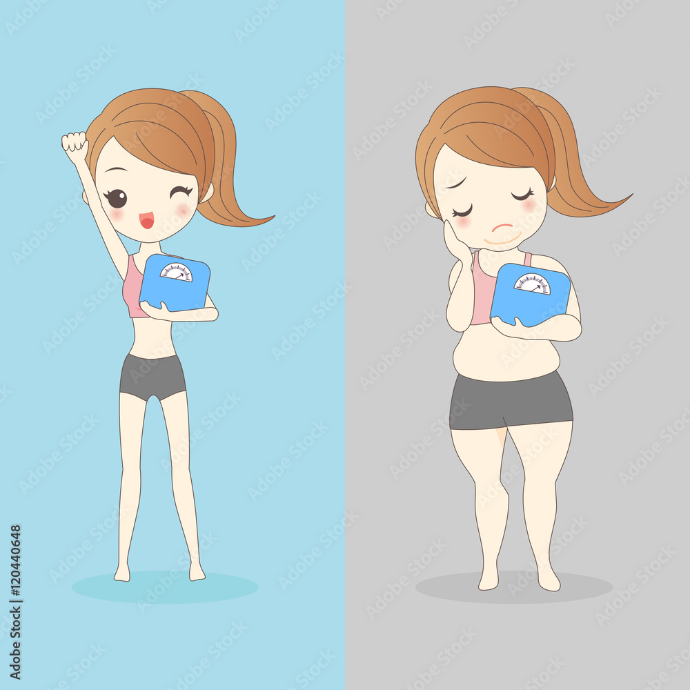 slim woman and fat woman