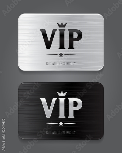 Vip Cards with metal background