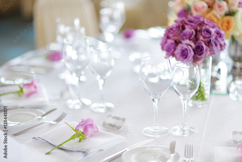 Fototapeta premium Beautiful table set for some festive event, party or wedding
