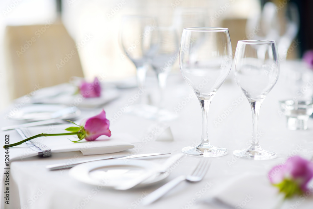 Beautiful table set for some festive event, party or wedding Beautiful table set for some festive event, party or wedding