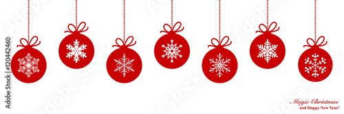 Christmas border with ball