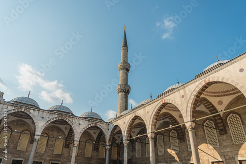 Yard of the Sultanahmet Mosque (Blue Mosque) in Istanbul, Turkey
