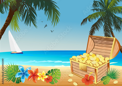treasure in tropical island