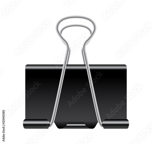 black metal paper clips vector