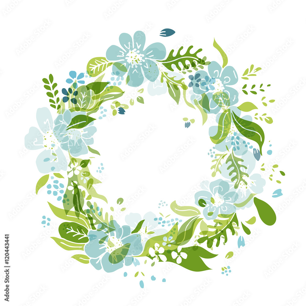 Floral wheath, circle frame for your design