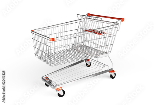 Shopping trollej isolated on the white background.