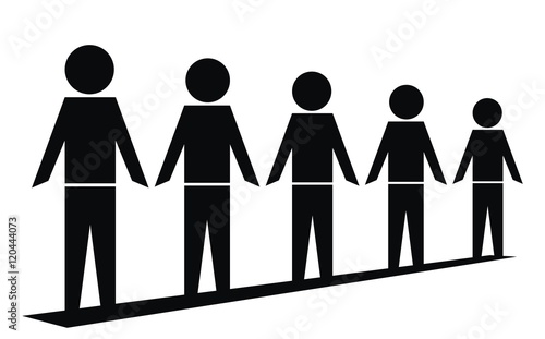 figure,vector black icon,shifting from the largest to smallest