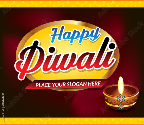 happy Diwali Celebration Text Background photo