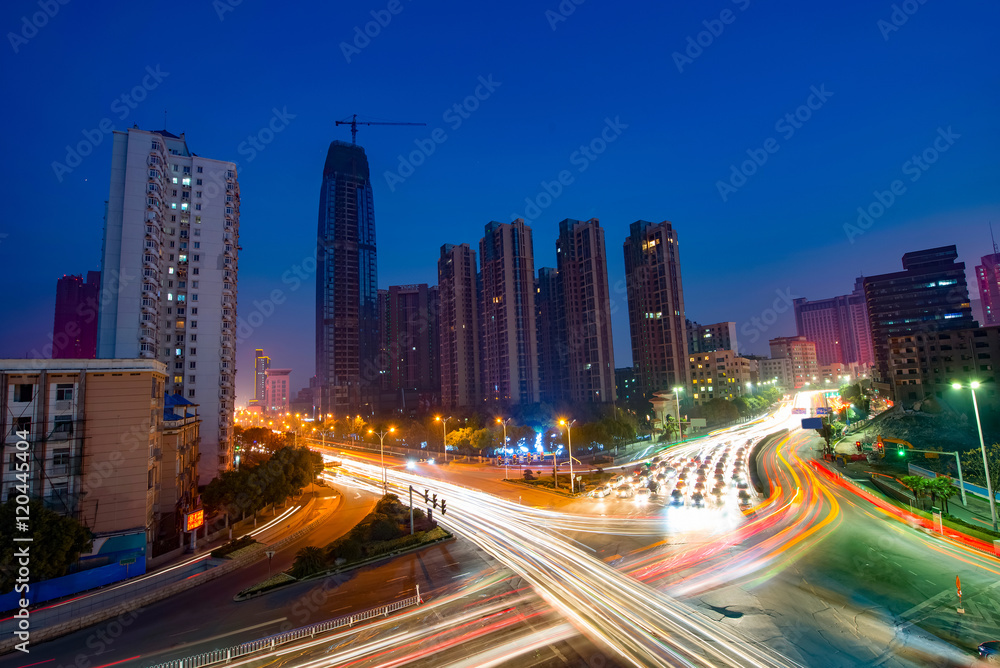 Aerial view of city night