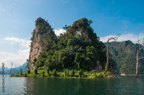 Scenic and unique landscape at Chieou Laan lake, Thailand photo