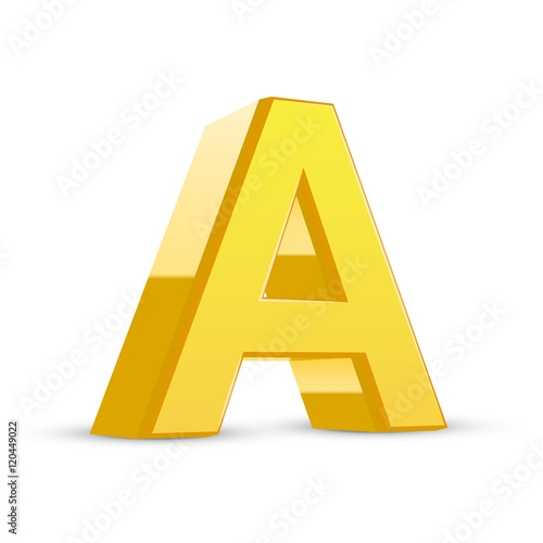 3d yellow letter A
