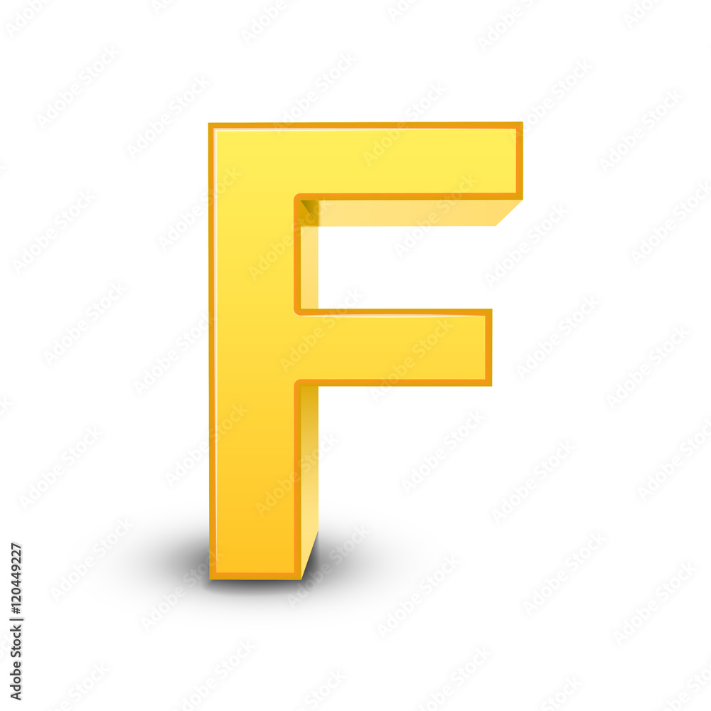 3d yellow letter F 3d yellow letter F