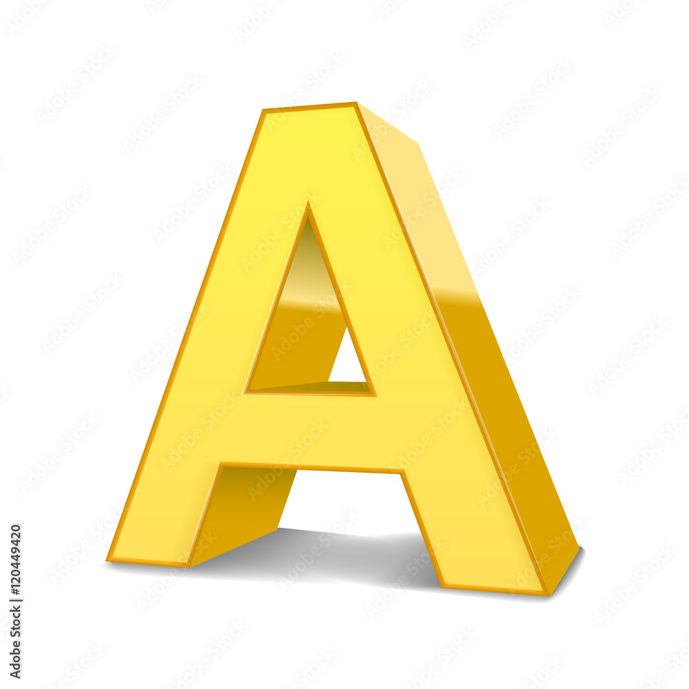 3d yellow letter A 3d yellow letter A