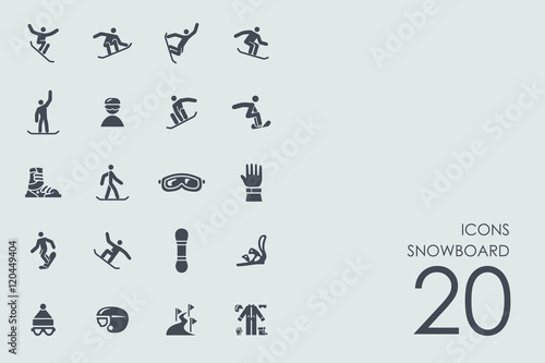 Set of snowboard icons