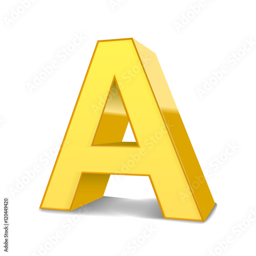 3d yellow letter A