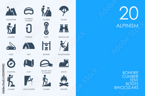 Set of BLUE HAMSTER Library rock climbing icons