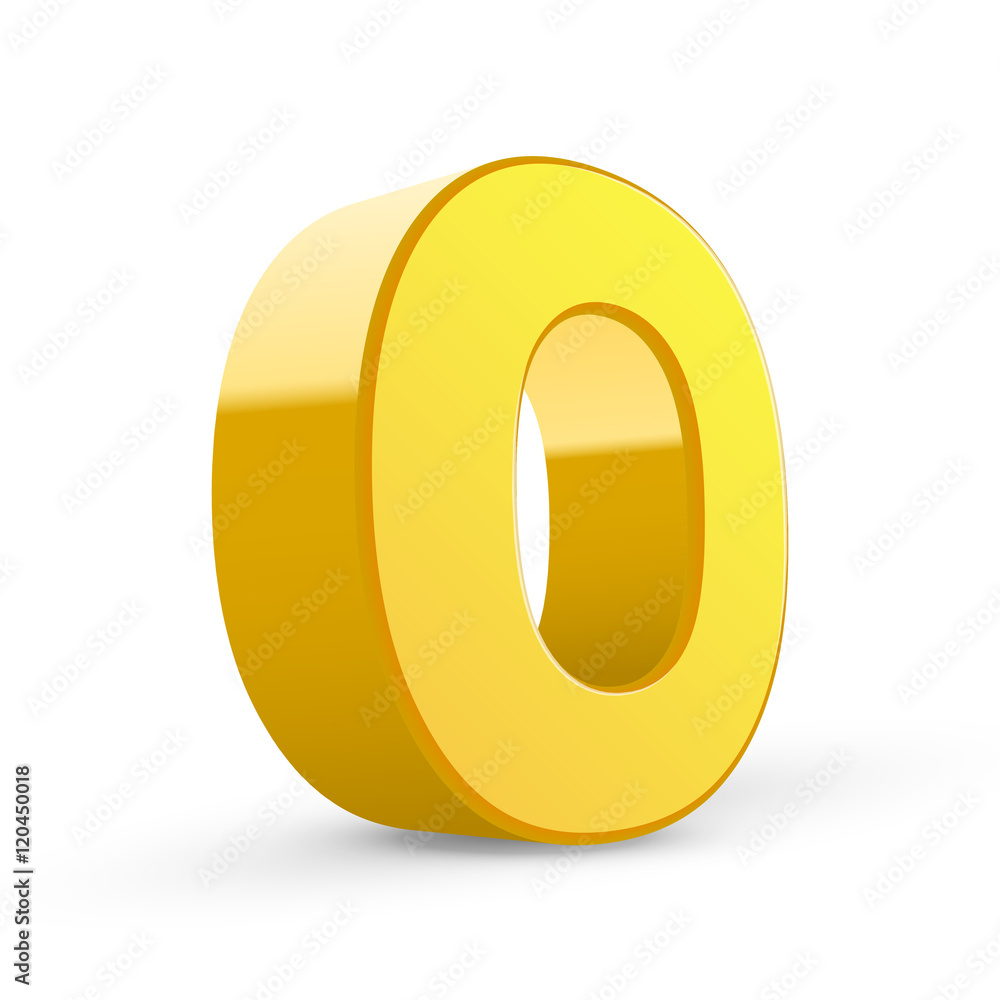 3d yellow letter O 3d yellow letter O