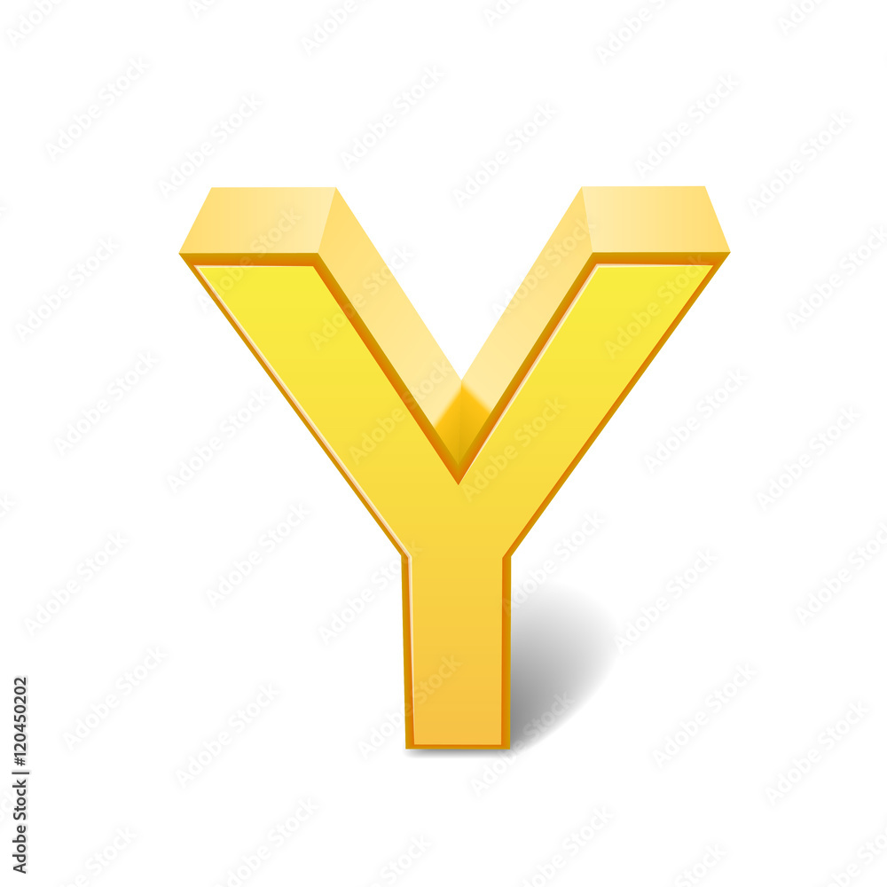 3d yellow letter Y 3d yellow letter Y