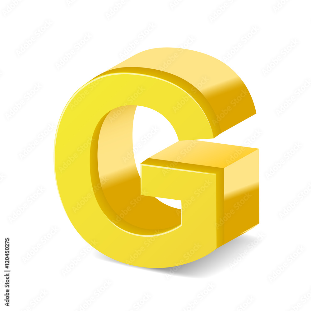 3d yellow letter G 3d yellow letter G