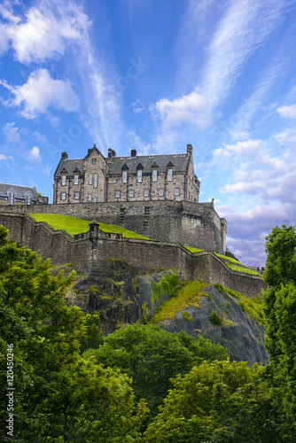 Edinburgh Castle over blue sky
