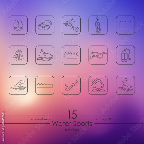 Set of water sports icons